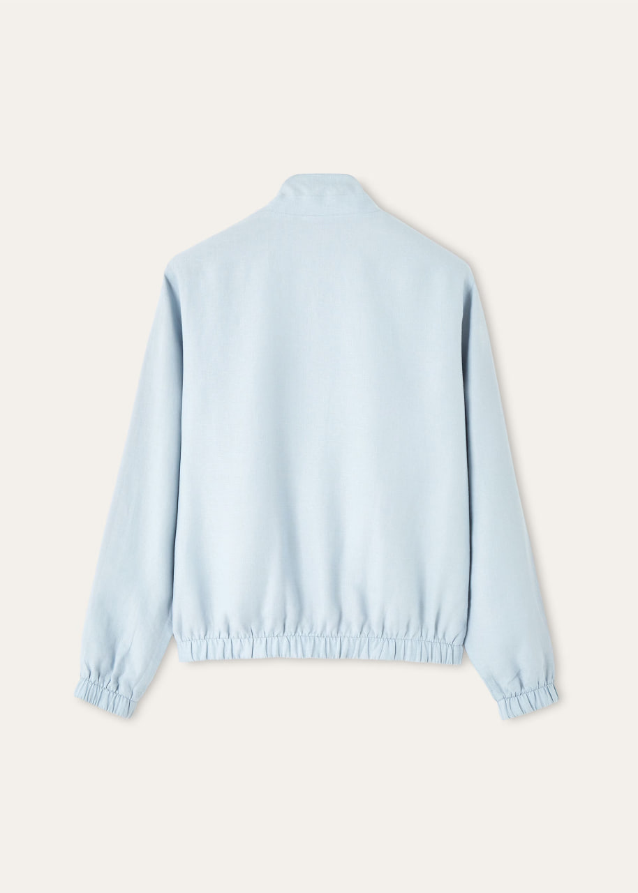 Linen Bomber Jacket Blue Shell/Grain Beige